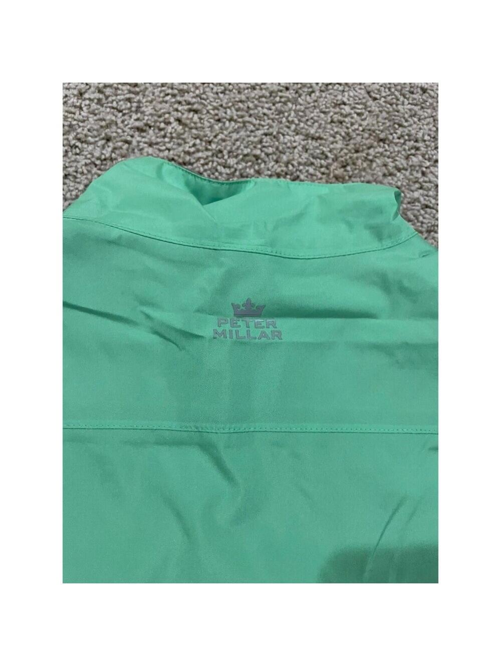 Peter Millar Women's Rain Jacket Coat Full Zip Green L Large 1/2 Sleeve Pockets - Picture 10 of 10